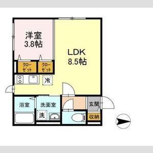 カスタムルーム福室(1LDK/1階)の間取り写真