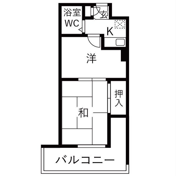 グルーヴ桜宮(2K/5階)の間取り写真