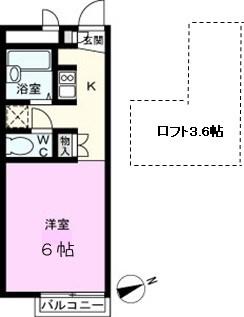パレス京(ワンルーム/1階)の間取り写真