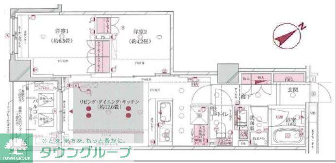 オーベル渋谷DL(2LDK/2階)の間取り写真