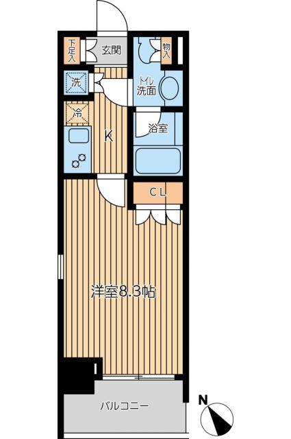 ドゥーエつつじヶ丘(1K/6階)の間取り写真