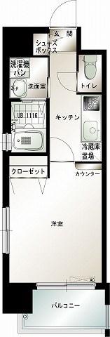 エンクレスト吉塚駅前(1K/5階)の間取り写真