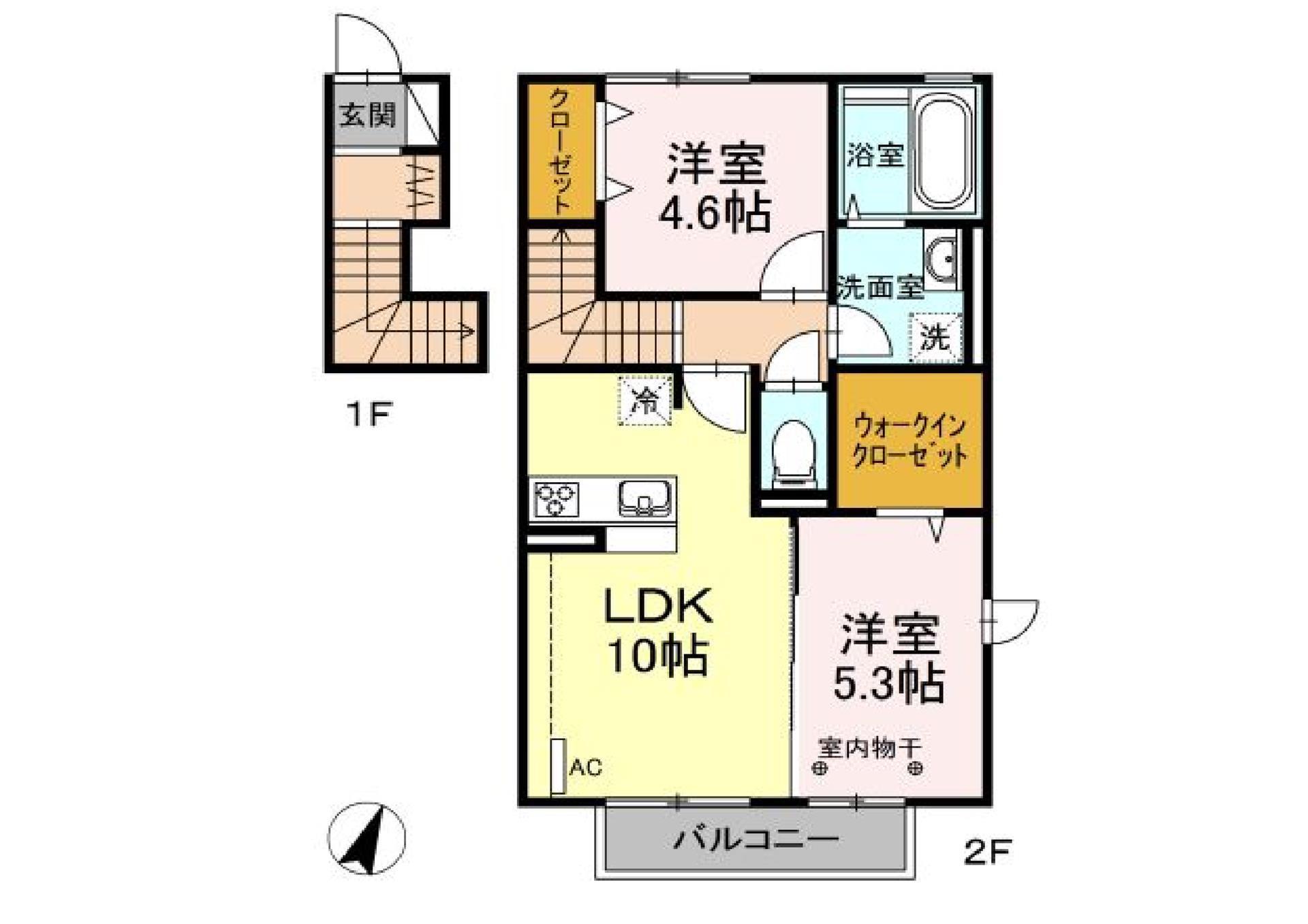 令和BELL(2LDK/2階)の間取り写真
