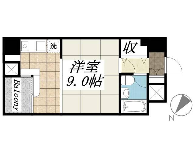 メゾンドヴィレ東神田(ワンルーム/4階)の間取り写真