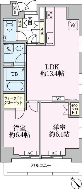 中新井サンライトマンション(2LDK/1階)の間取り写真