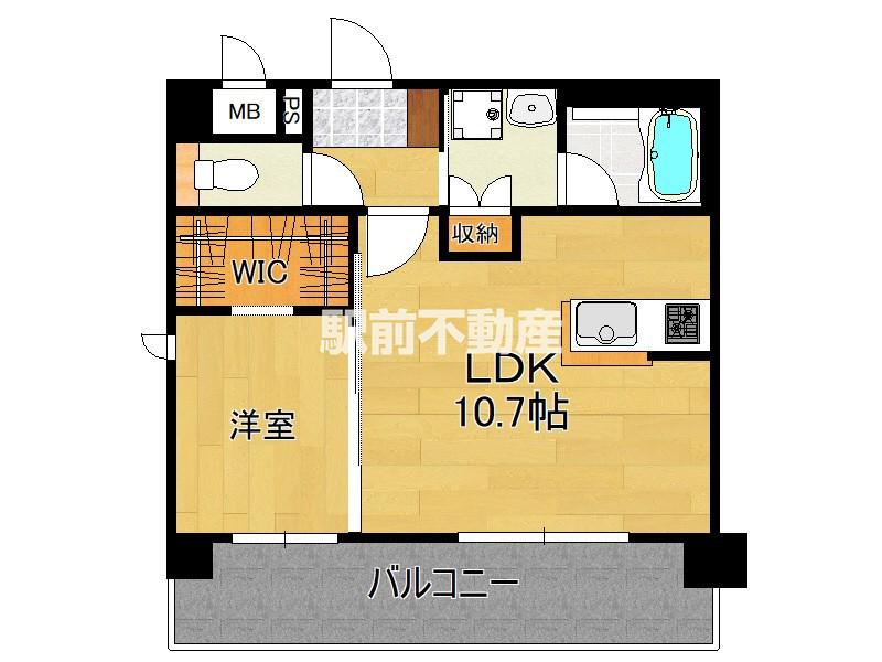 LEXUS GARDEN箱崎タワーズEA(1LDK/12階)の間取り写真