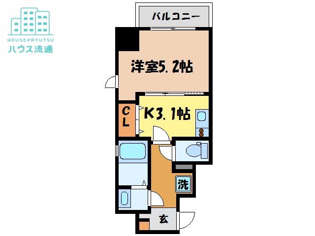 L・FLORE CENTER STAGE(1K/5階)の間取り写真