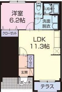 アルカサル華(1LDK/1階)の間取り写真