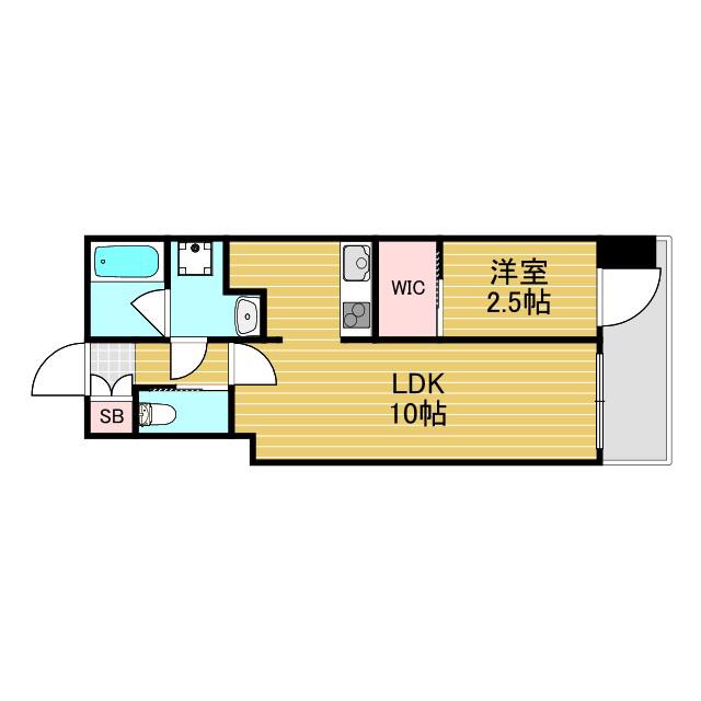 セレニテ西中島アリア弐番館(1LDK/13階)の間取り写真