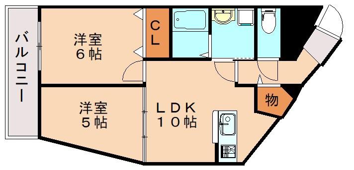 セントロイヤル(2LDK/5階)の間取り写真