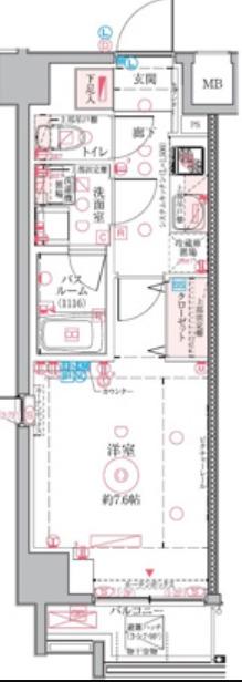 クレヴィスタ亀戸(1K/8階)の間取り写真