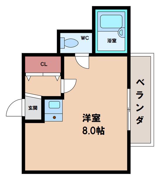 グローリー林寺(ワンルーム/3階)の間取り写真