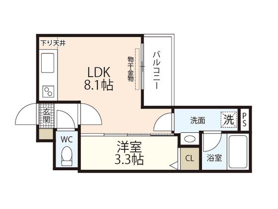 MOVE高須駅前(1LDK/2階)の間取り写真