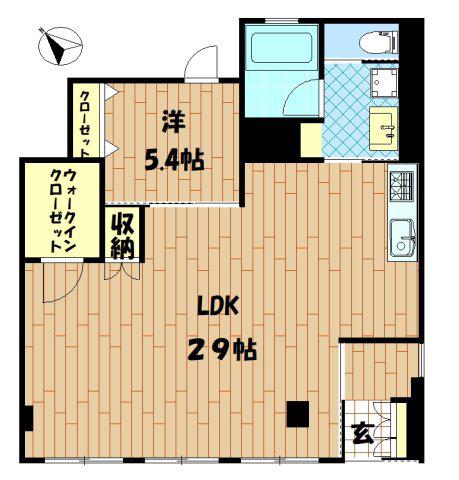 アルヴィータ元住吉(1LDK/1階)の間取り写真