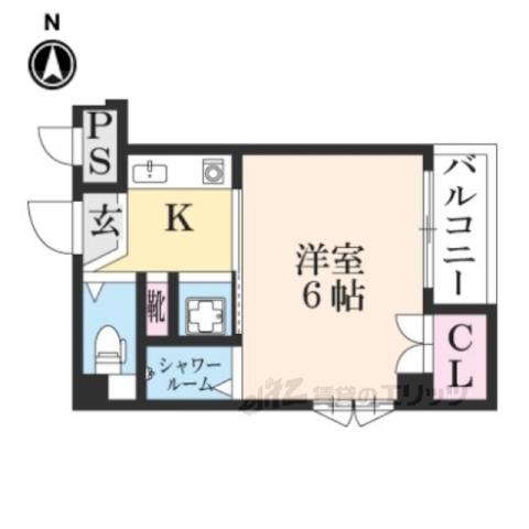 メゾン山城(1K/2階)の間取り写真
