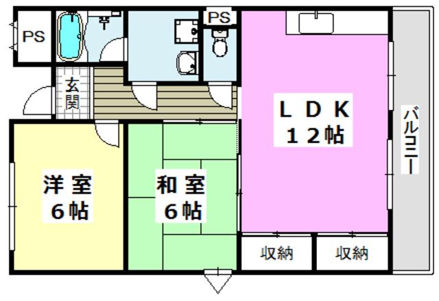 シャンテコウノキ(2LDK/3階)の間取り写真