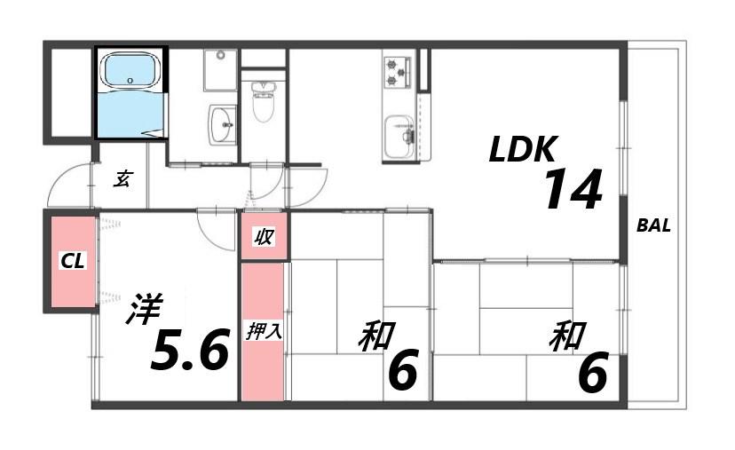 グランディアの杜北六甲(3LDK/2階)の間取り写真