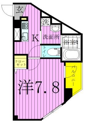 サンパレスM(1K/3階)の間取り写真