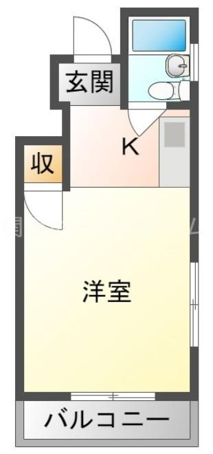スクエアコート栄町(1K/3階)の間取り写真