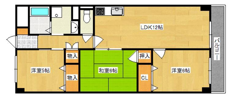 サンドエル藤の木(3LDK/3階)の間取り写真
