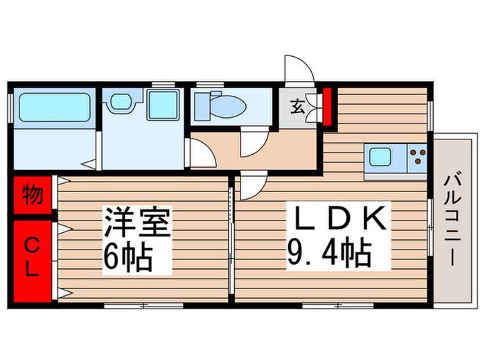 サンハイツ(1LDK/1階)の間取り写真