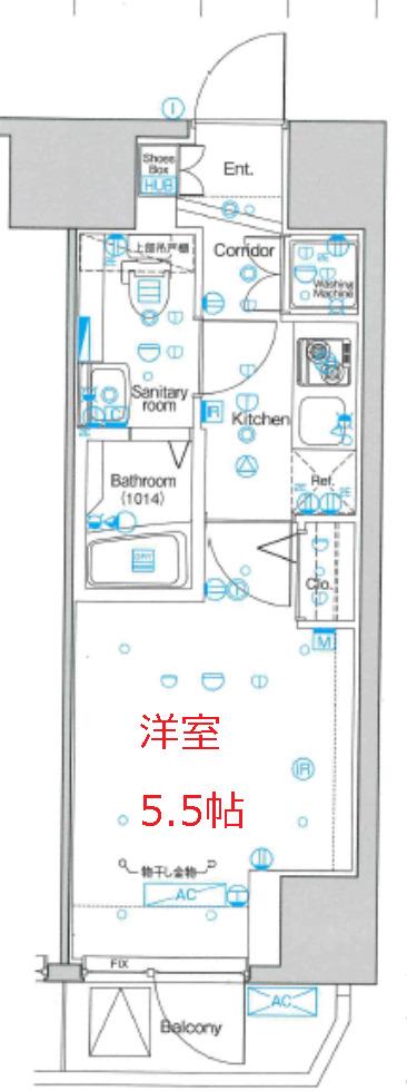 アルテシモ エスト(1K/4階)の間取り写真
