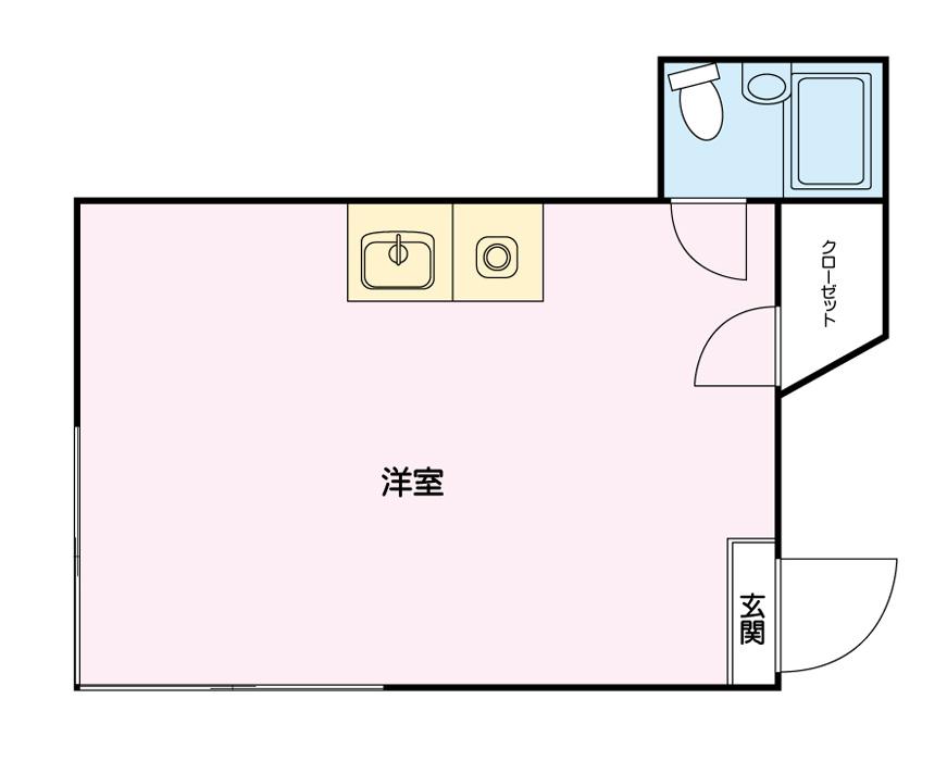 コーポ小栗(ワンルーム/1階)の間取り写真