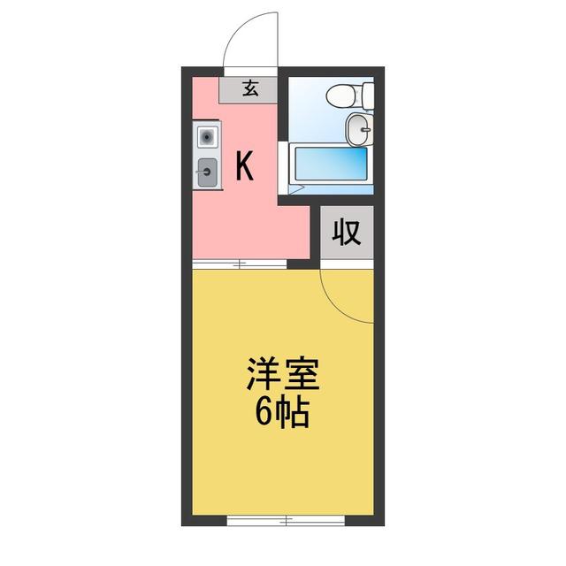 パルコート下倉田中央(1K/1階)の間取り写真