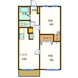 平和第二マンション(2LDK/4階)の間取り写真