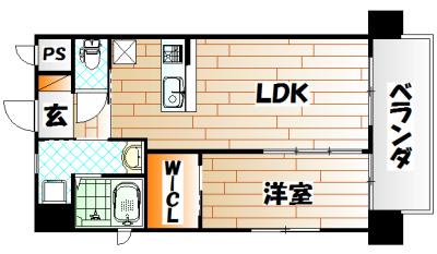 キャトルセゾン中井(1LDK/6階)の間取り写真