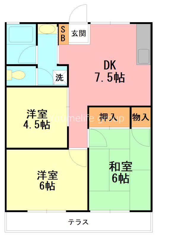 メゾン荻窪(3DK/1階)の間取り写真