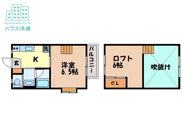 ニューハイ夢本尾II(1K/1階)の間取り写真