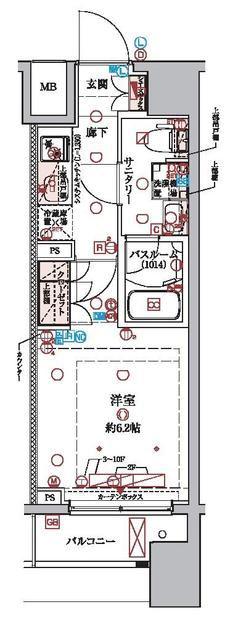 ラクラス横浜(1K/9階)の間取り写真