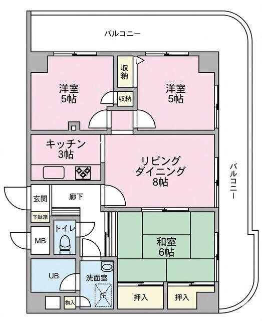 クレール湘南(3LDK/3階)の間取り写真