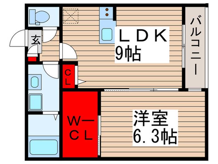 PEACE(1LDK/2階)の間取り写真
