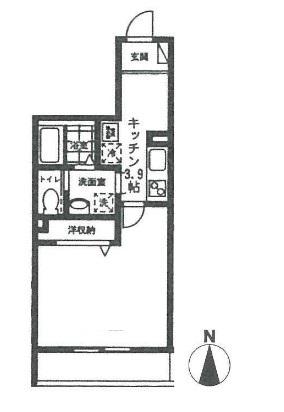 フィオーレア(1K/1階)の間取り写真
