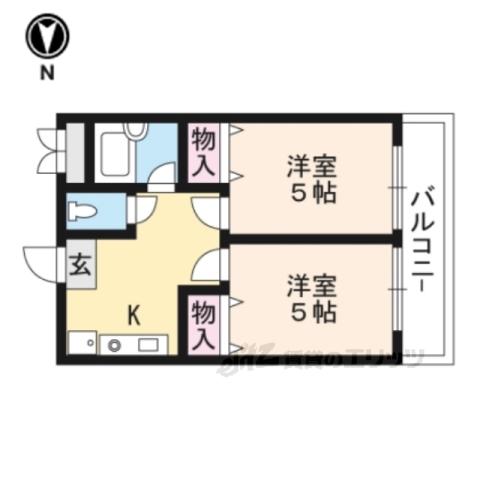 アブレスト四条大宮(2K/5階)の間取り写真