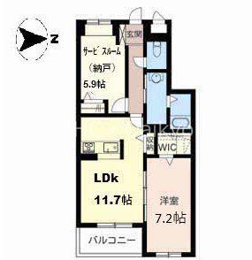シャーメゾンリベルテ(2LDK/2階)の間取り写真