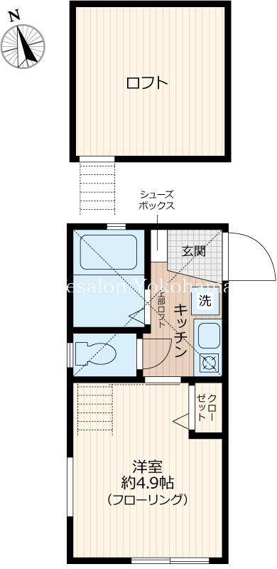 G・Aヒルズ妙蓮寺A棟(1K/2階)の間取り写真
