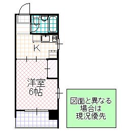 グレースタワー城南(1K/4階)の間取り写真