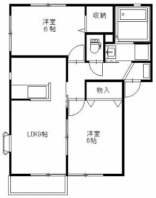 ハイツ・シャルムC(2LDK/1階)の間取り写真