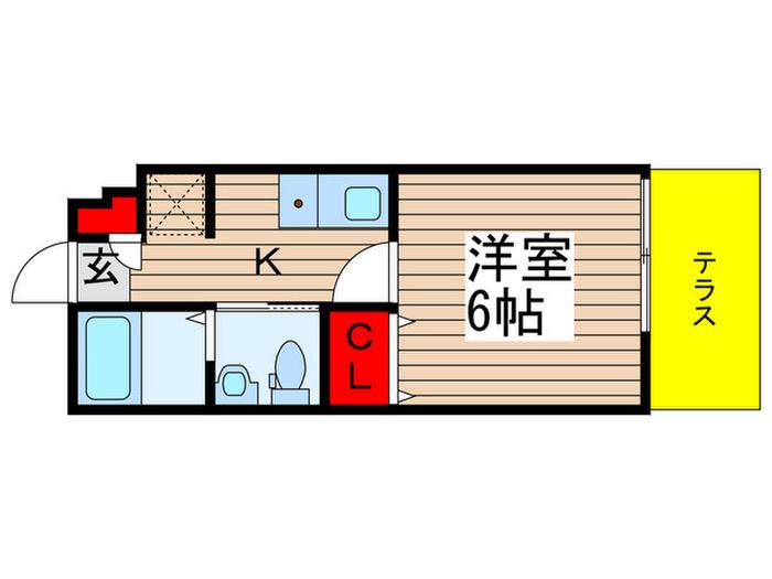 CLASSTAGE王子台(1K/1階)の間取り写真