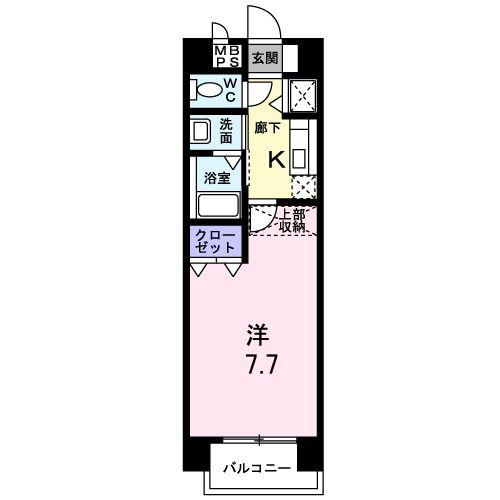 ストリートサイドレジデンス(1K/4階)の間取り写真