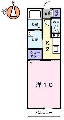 エグゼリオ(1K/1階)の間取り写真