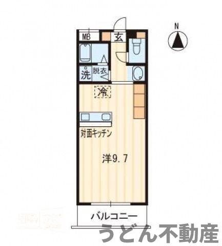 ホープTOMOII(1K/3階)の間取り写真
