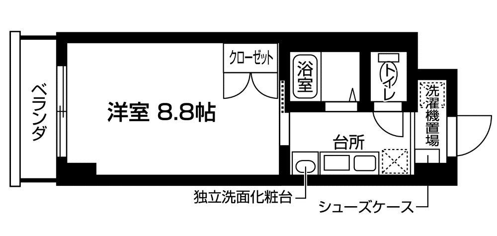ヴァントゥール本厚木(1K/7階)の間取り写真