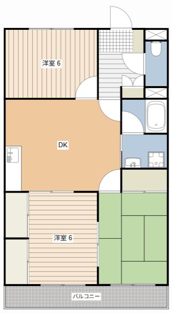 マンション槐(3LDK/2階)の間取り写真