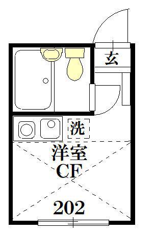 メゾン久野(ワンルーム/2階)の間取り写真