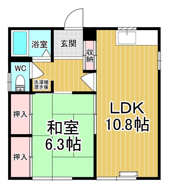 グリーンガーデンNO1(1LDK/1階)の間取り写真