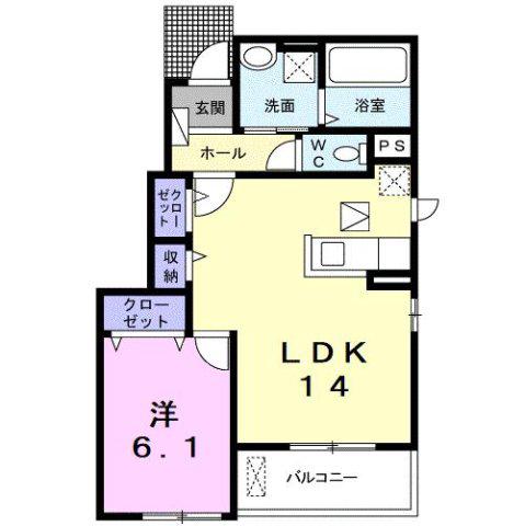 FIELD STONE A(1LDK/1階)の間取り写真